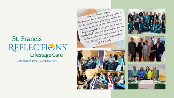 St. Francis Reflections Lifestage Care, a compassionate nonprofit offering support for those facing life-limiting illnesses, comprehensive grief programs, and tailored services for veterans.
